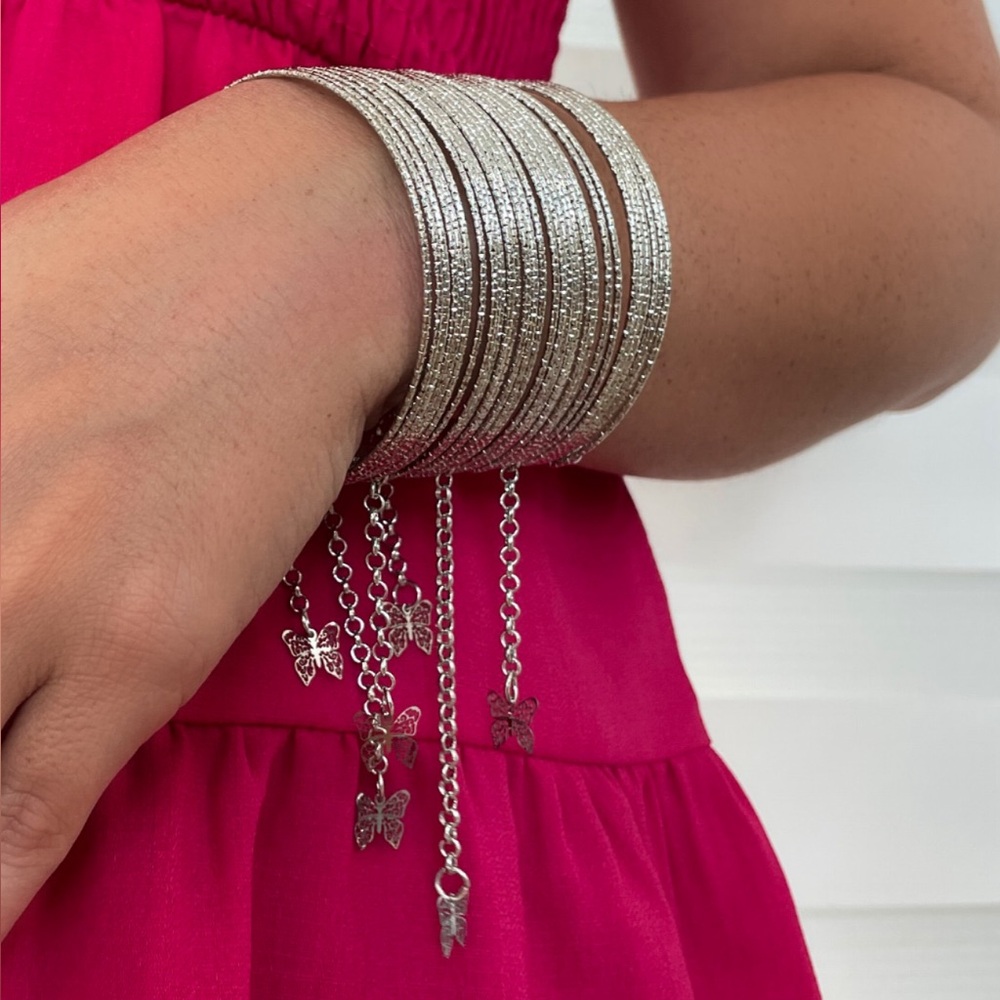 Elegant Silver Bangle Set